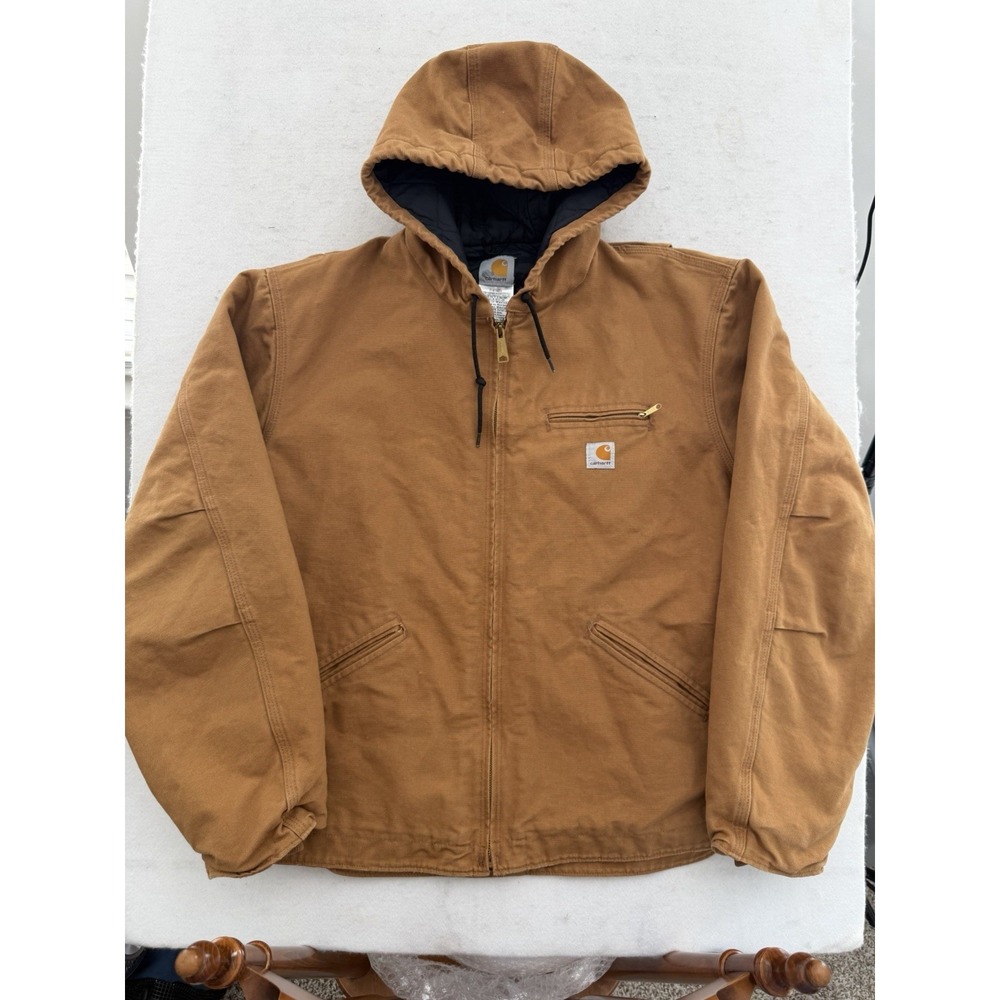 Vintage Carhartt J230 BRN Jacket Men's XL Canvas Quilt Lined Hooded‎ NICE SHAPE